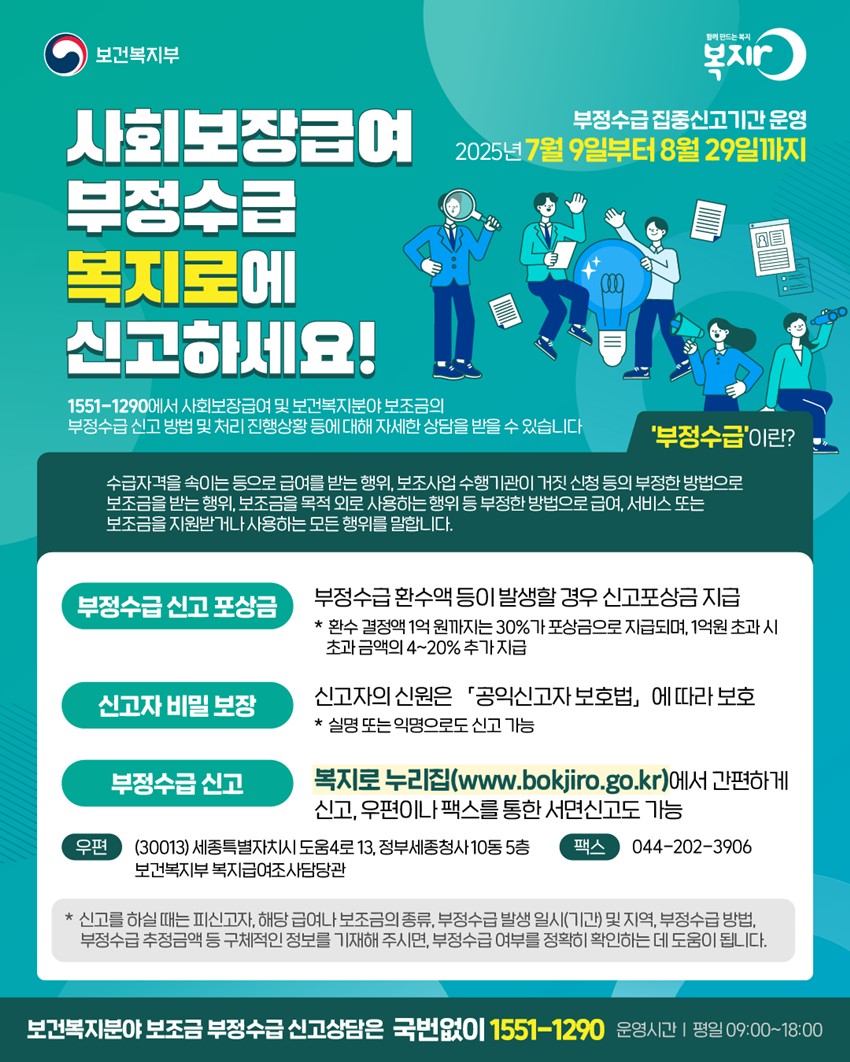 1.2025년 사회보장급여 및 보건복지분야 부정수급 집중신고기간 운영 안내